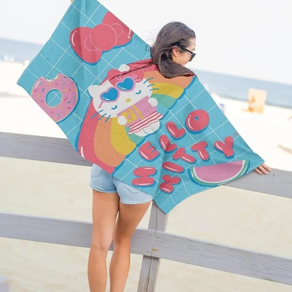 Hello Kitty Rainbow and Donuts Beach Towel
